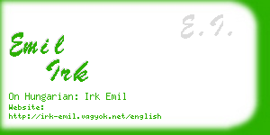 emil irk business card